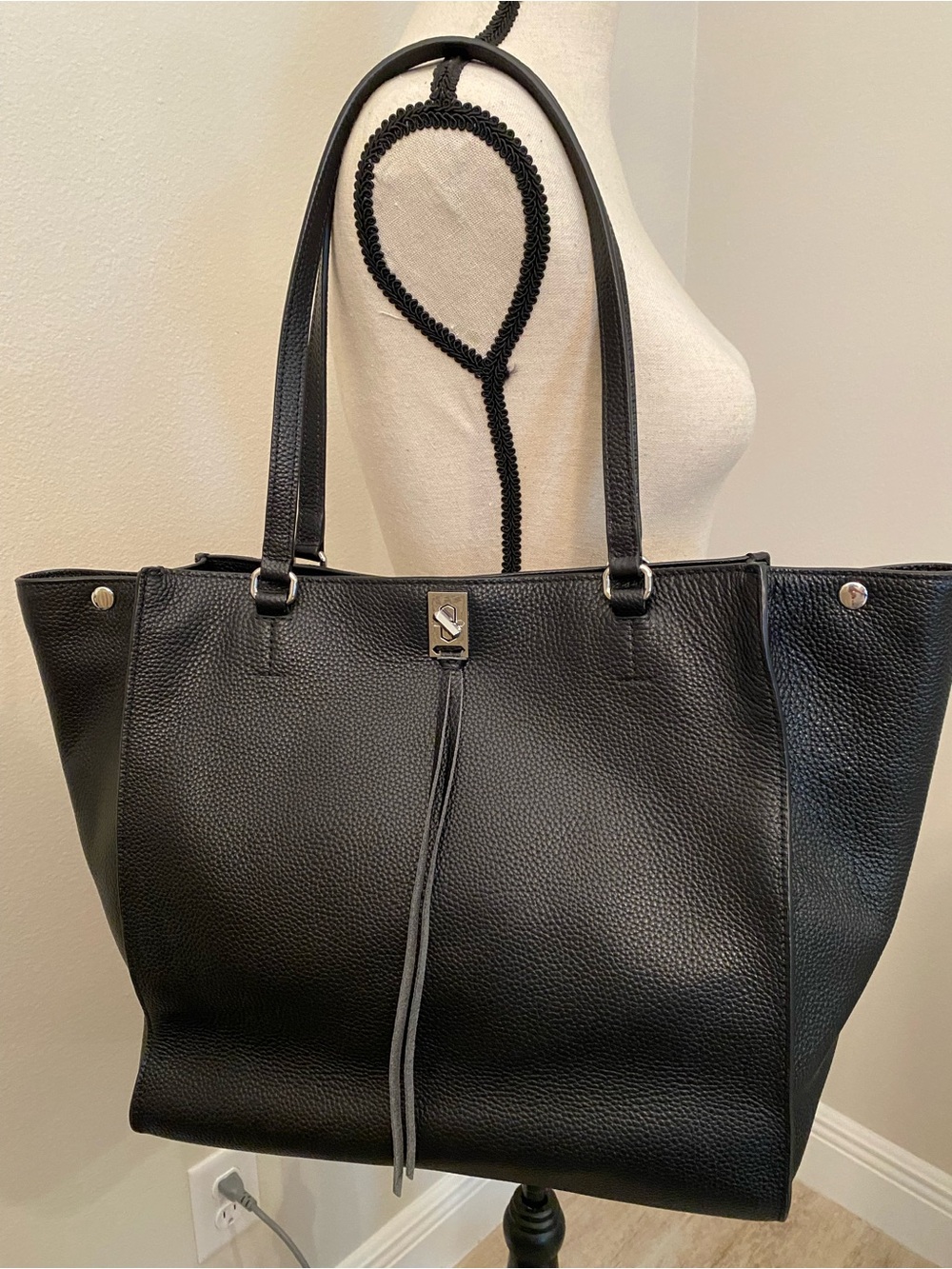 NWT! Rebecca Minkoff Black Pebbled Leather Tote Bag